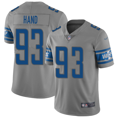 Detroit Lions Limited Gray Men Dahawn Hand Jersey NFL Football #93 Inverted Legend